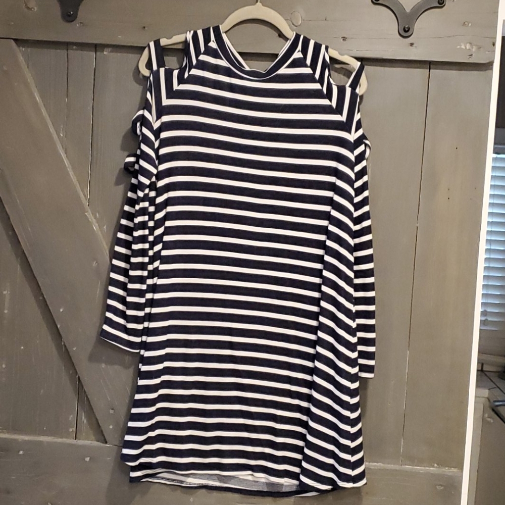 Navy Stripe Maternity dress